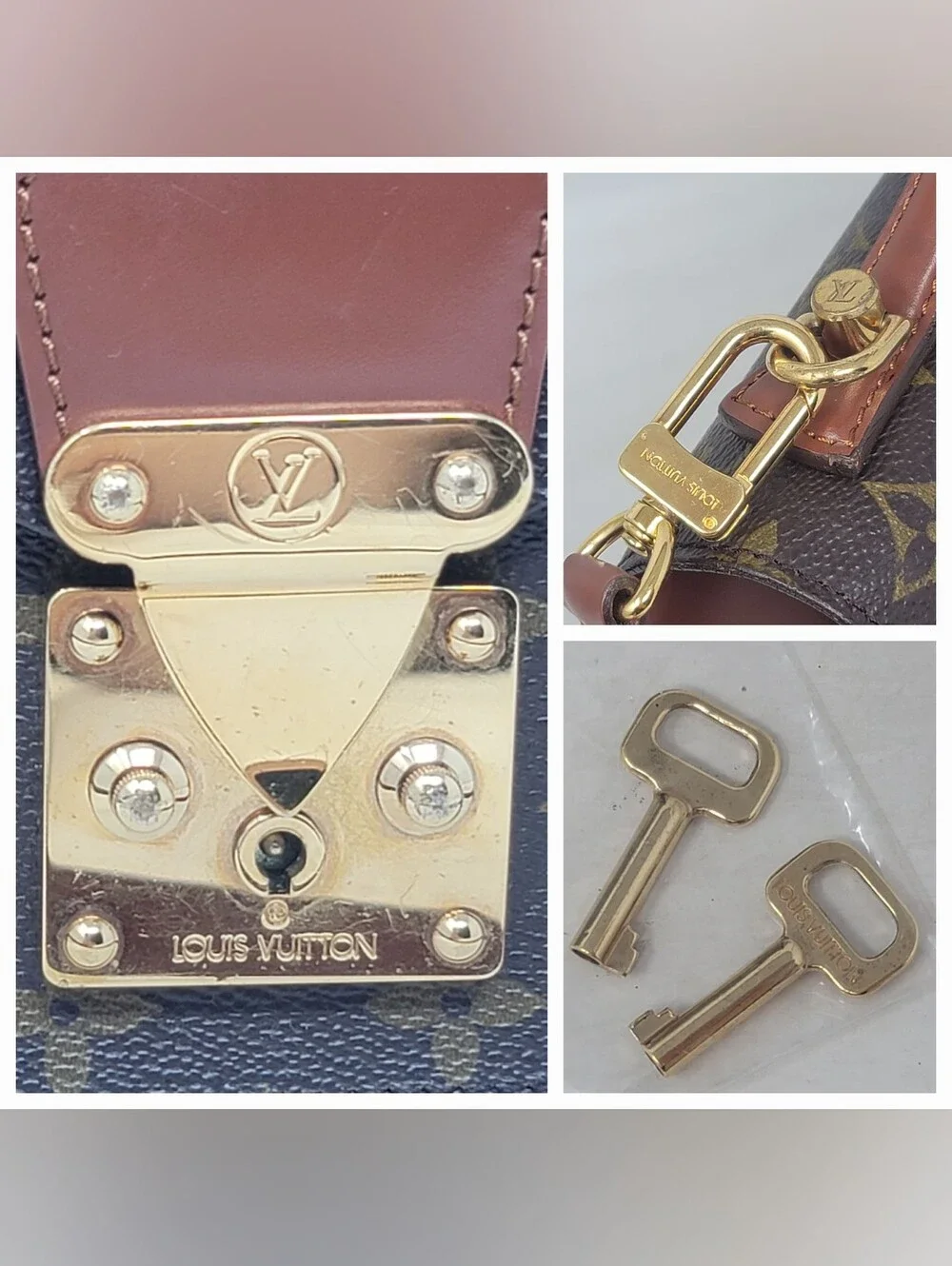 Louis Vuitton Monceau Monogram 28 Canvas Crossbody Shoulder Hand Bag Authentic